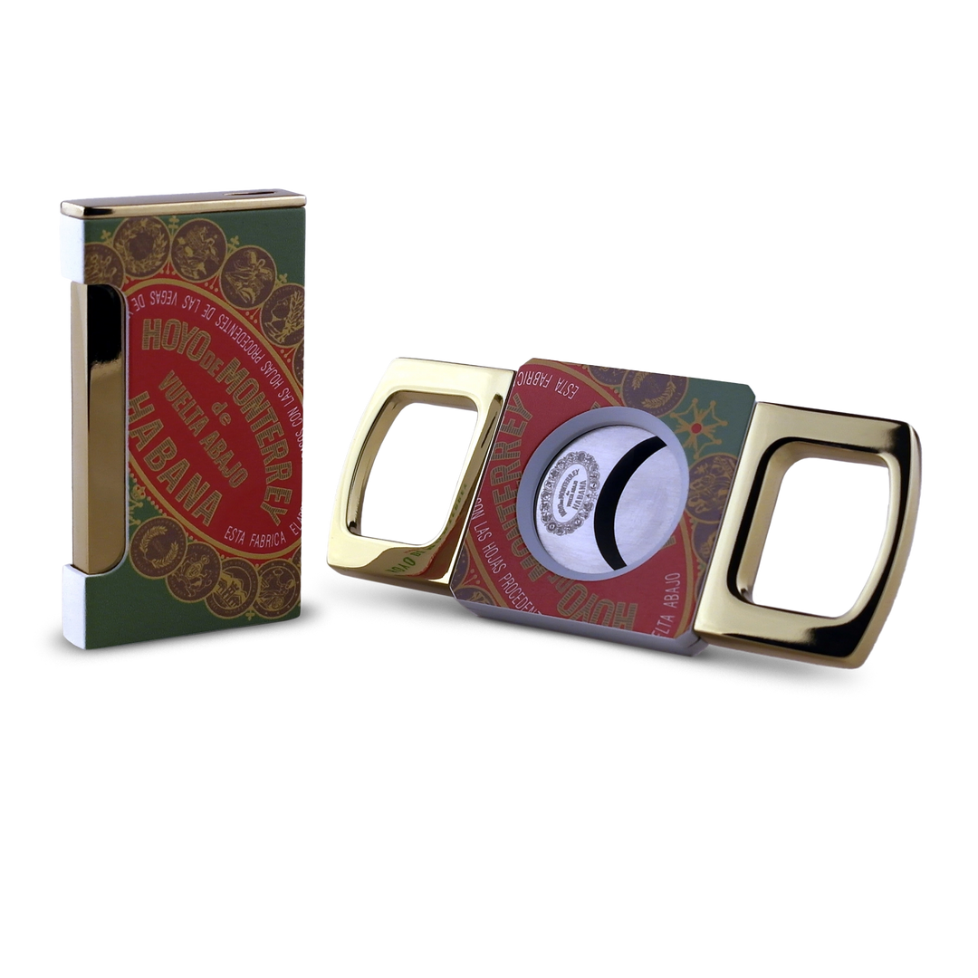 Hoyo de Monterrey cigar cutter and lighter set
DKI cigar accessory set with torch lighter
Stainless steel double blade cigar cutter
Premium Hoyo de Monterrey cigar gift set
Luxury cigar accessories in stainless steel and bronze
