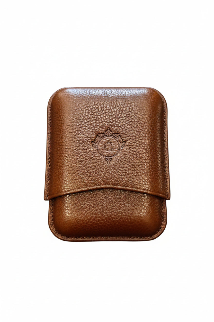 Cartujano Leather Pocket 3 Cigar Brown