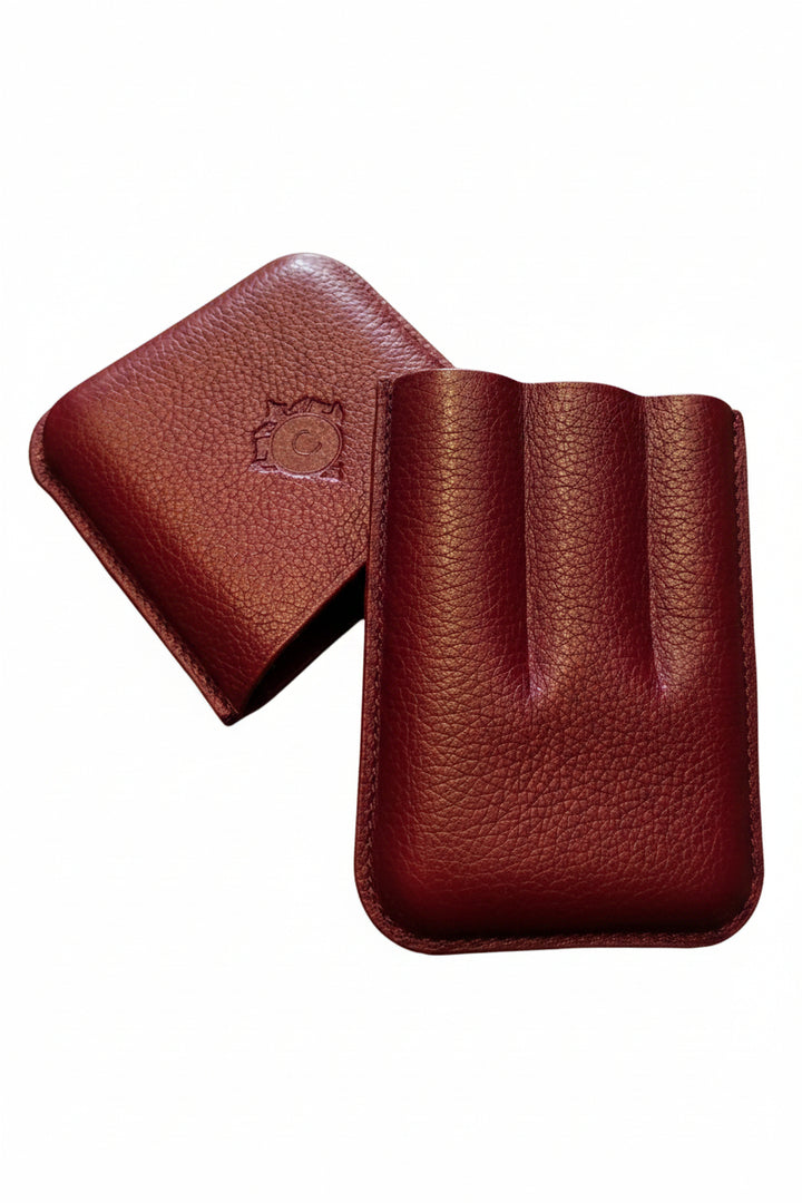 Cartujano Leather Pocket 3 Cigar Burgundy