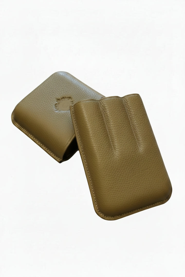 Cartujano Leather Pocket 3 Cigar Khaki