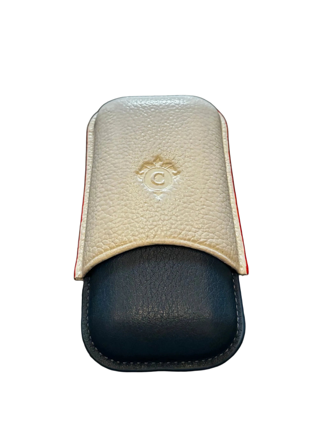 Cartujano Leather Pocket 2 Cigar Case White Top &amp; Blue Bottom