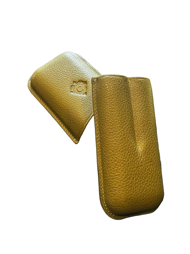 Cartujano Leather Pocket 2 Cigar Case Khaki