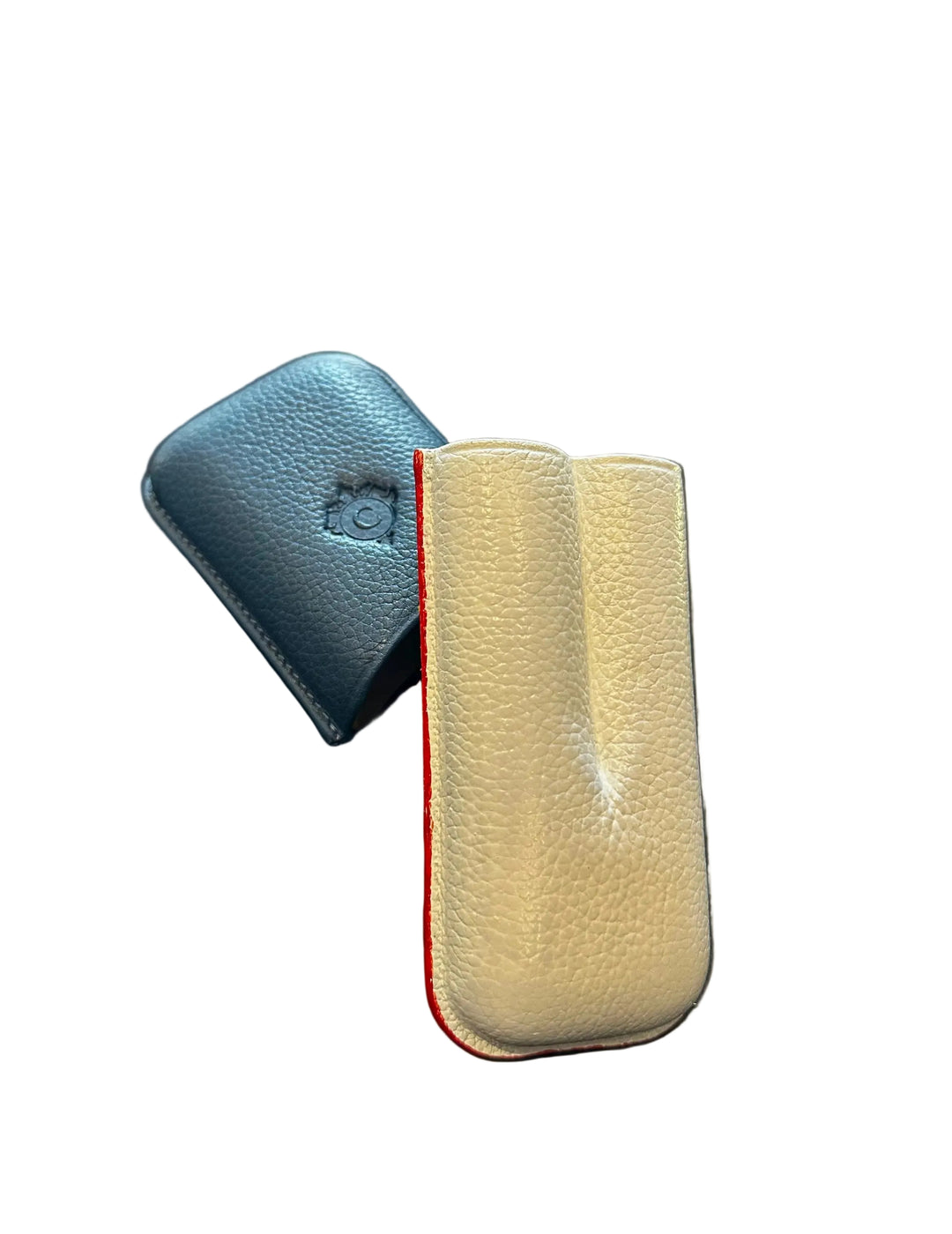 Cartujano Leather Pocket 2 Cigar Case Blue Top &amp; White Bottom