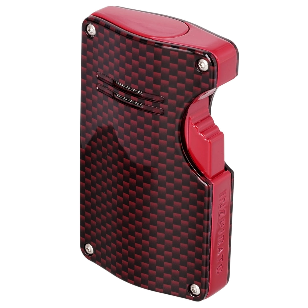 Inzpirato Triple Torch Carbon Fiber Red Cigar Lighter
