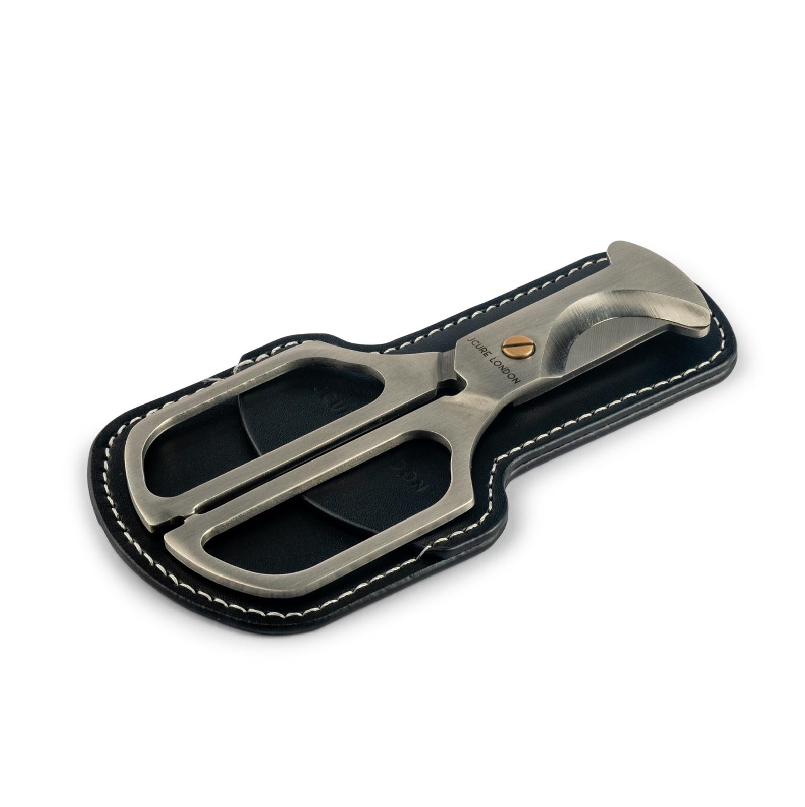 J Cure London Cigar Cutter Scissors and Case