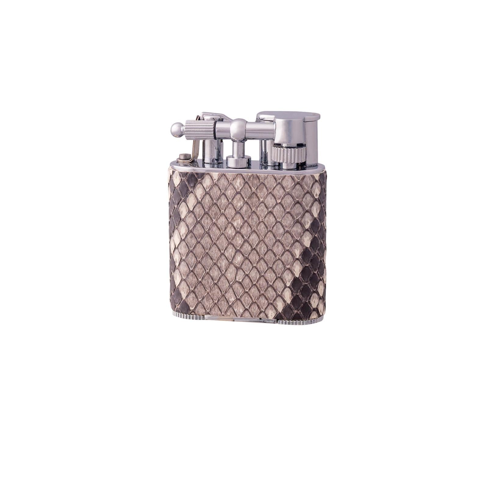 J Cure London Cigar Lighter Python Silver