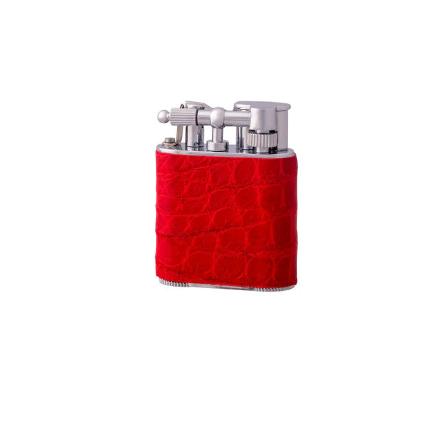 J Cure London Cigar Pocket Lighter Croc Red