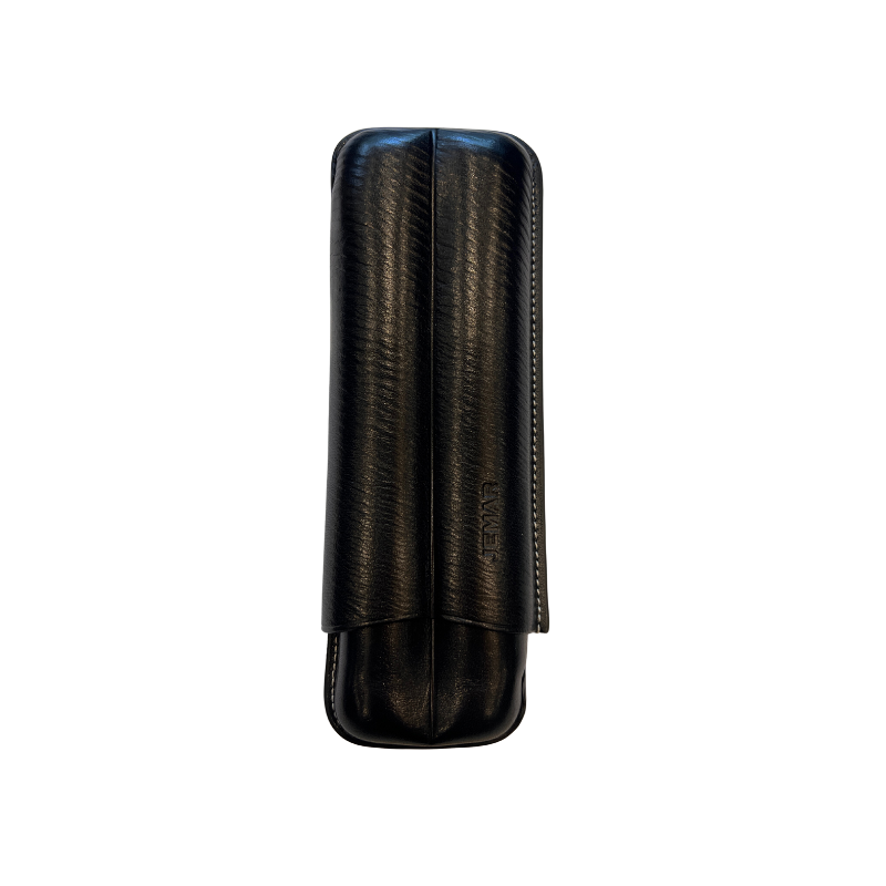 Jemar Leather Cigar Case 2 Fingers Black