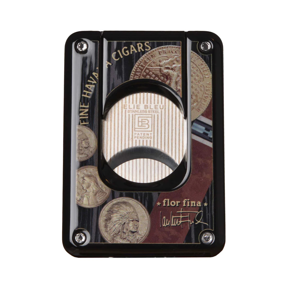 Elie Bleu Cigar Cutter "Medal" Black back