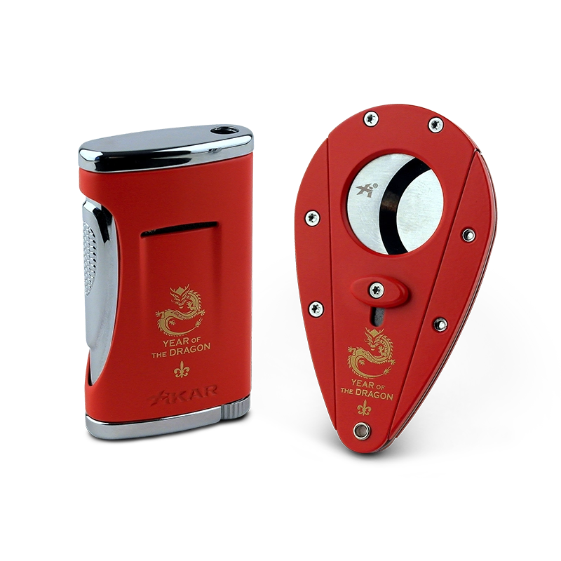 Montecristo Year of the Dragon lighter and cutter set
XIKAR lighter and cutter gift set by Montecristo
Luxury Year of the Dragon cigar accessory set
Montecristo collector cigar gift set
Premium XIKAR cigar lighter and cutter