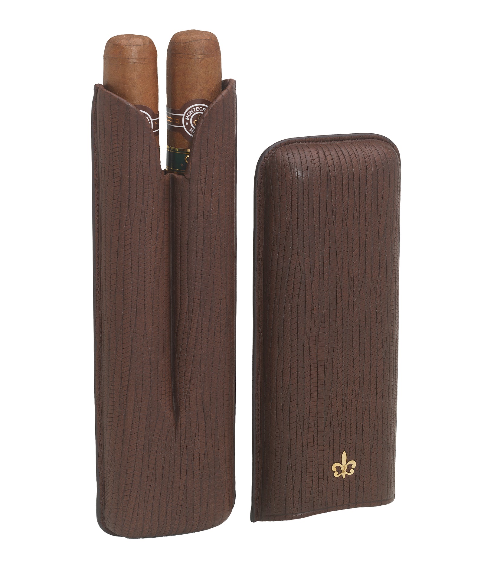 Montecristo Open Leather Cigar Case with 2 Open Eagle Cigars