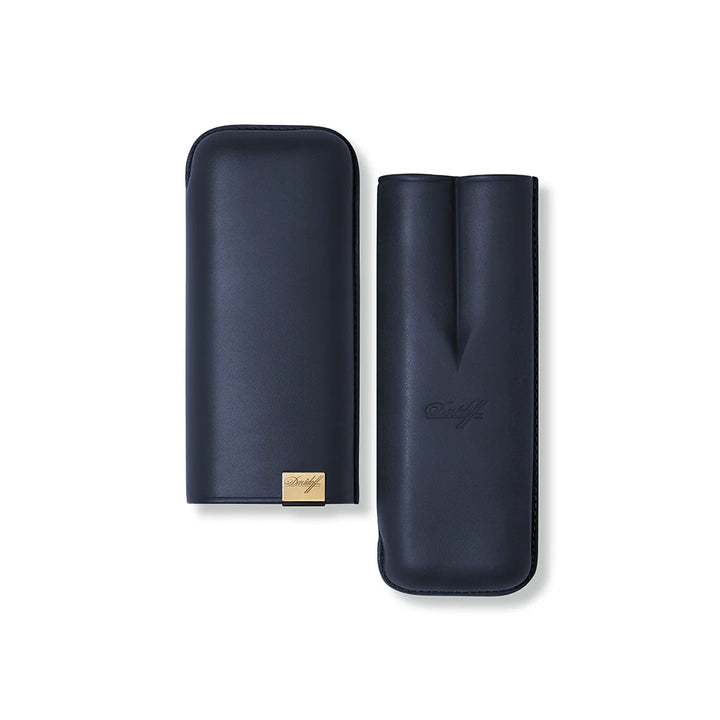 Davidoff Leather Cigar Case Blue Gold
