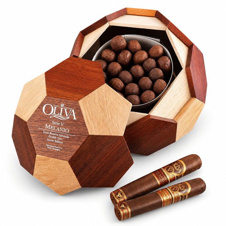 Oliva Serie V Melanio World Cup 2026 humidor
Football shaped cigar humidor
Oliva limited edition humidor
Oliva Melanio collector humidor
Premium World Cup cigar humidor