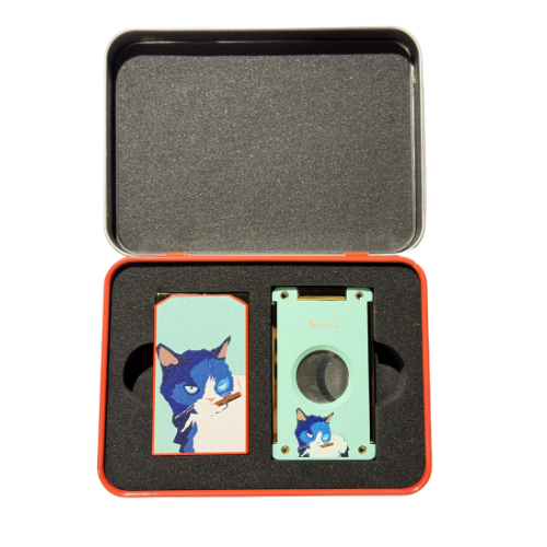 PCC Siglo Cat Lighter &amp; Cutter Set Blue &amp; Red