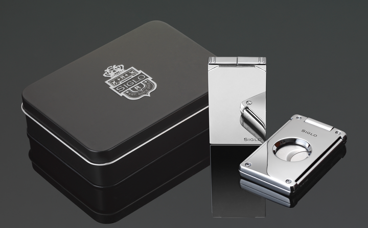 PCC Siglo Lighter &amp; Cutter Set Shiny Chrome