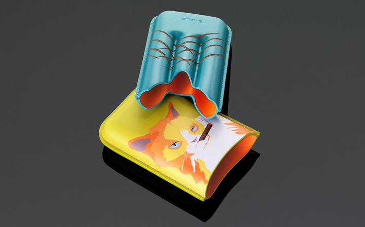 PCC Siglo Cat Cigar Case Yellow &amp; Green