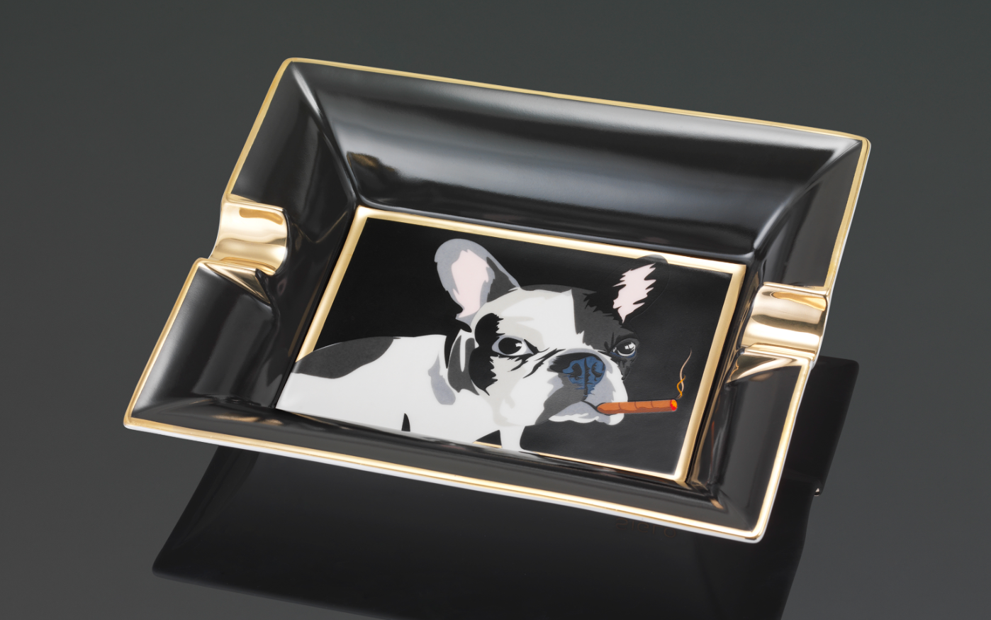 PCC Siglo Dog In Black Cigar Ashtray