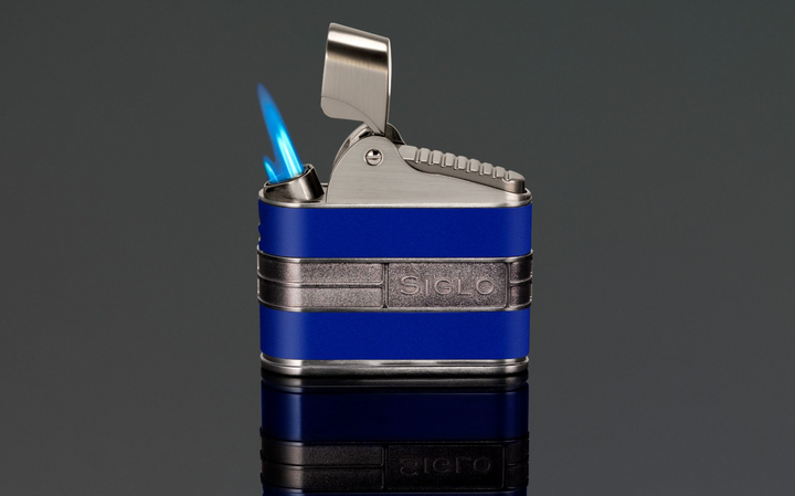 PCC Siglo Retro Table Cigar Lighter Gun W/Blue
