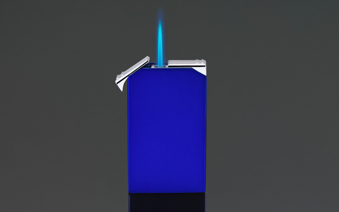 PCC Siglo Twin Flames Lighter Shiny Blue