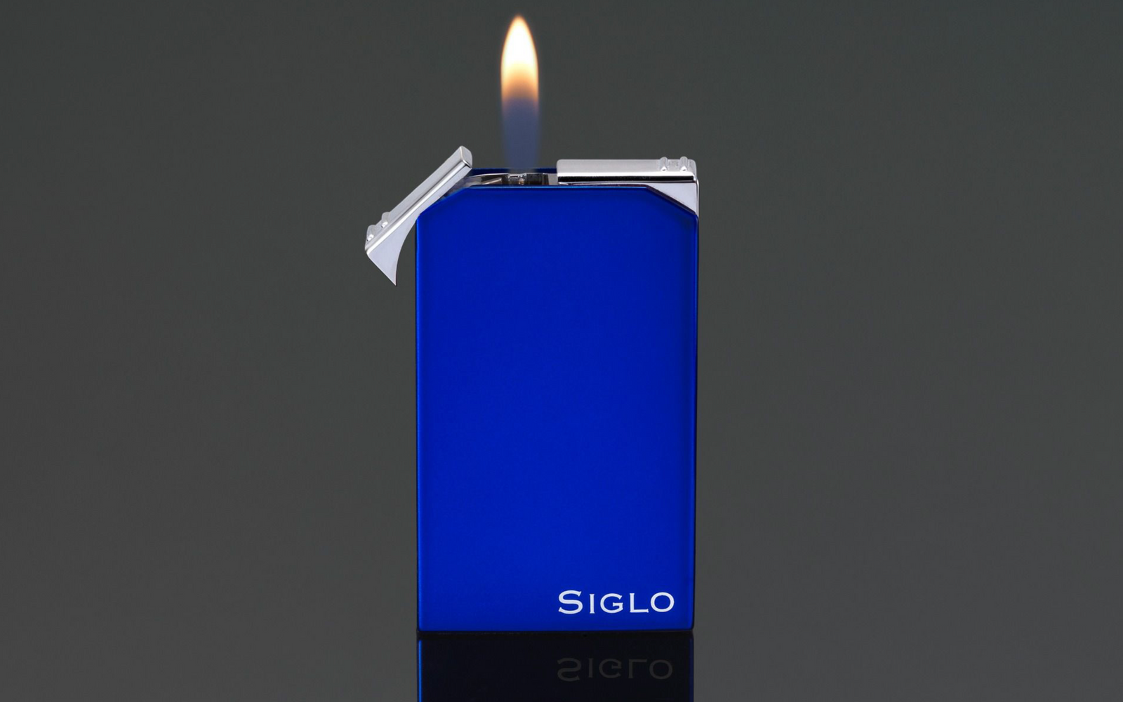 PCC Siglo Twin Flames Lighter Shiny Blue