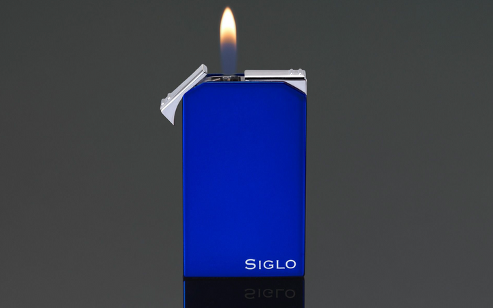 PCC Siglo Twin Flames Lighter Shiny Blue