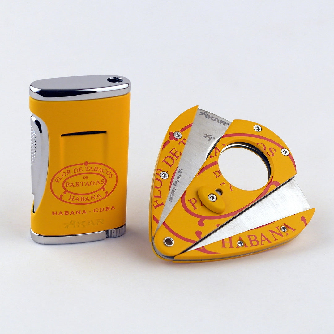 Partagas Cigar Cutter and Lighter Set