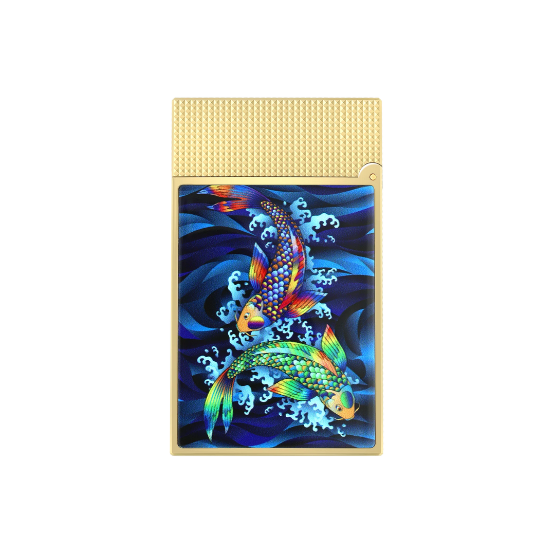S.T. Dupont Ligne 2 Lighter Koi Fish Gold