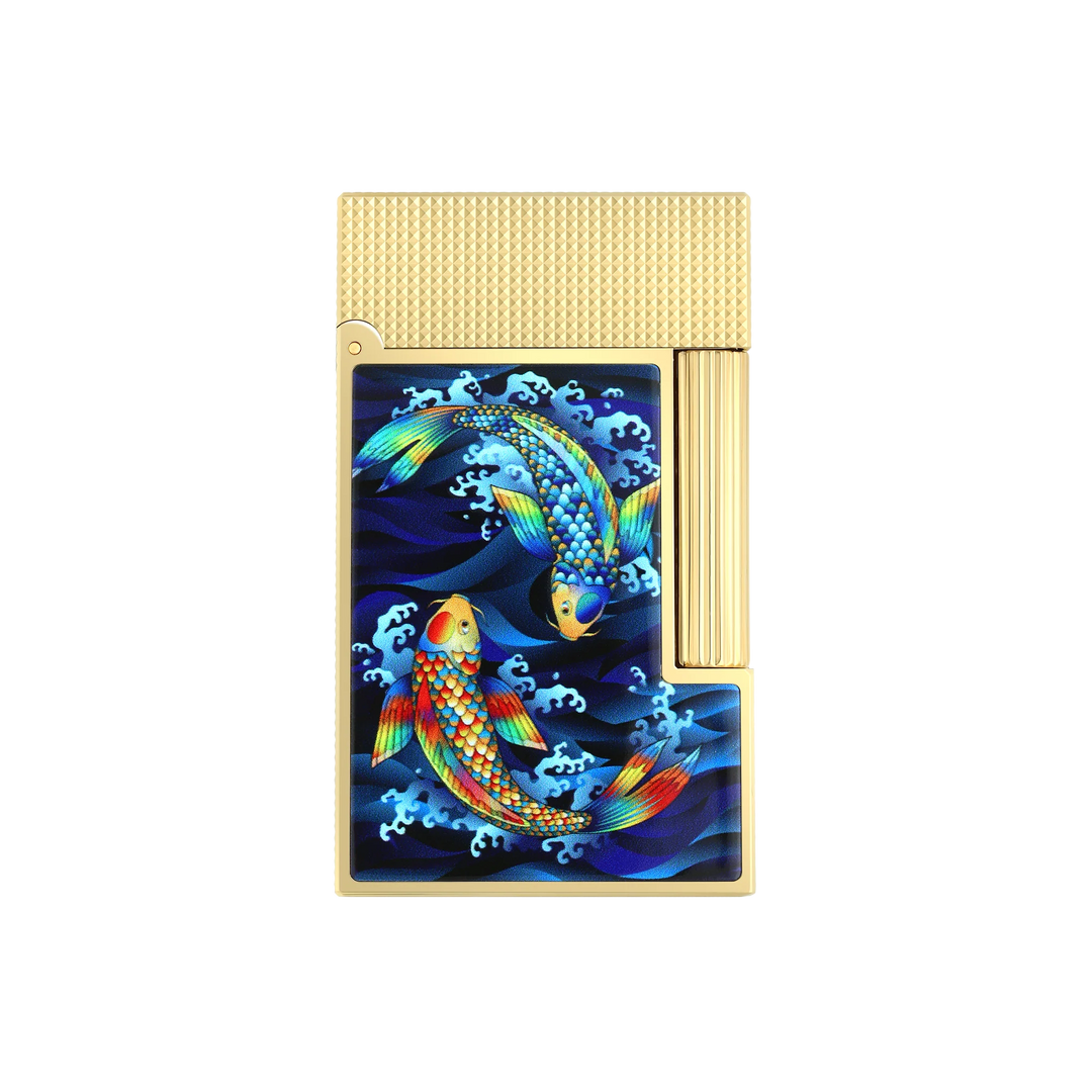 S.T. Dupont Ligne 2 Lighter Koi Fish Gold