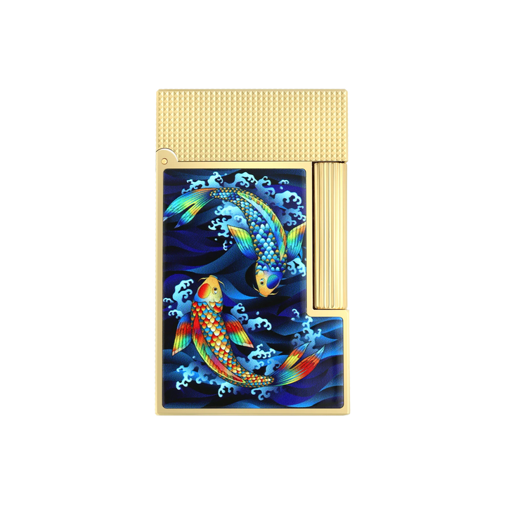 S.T. Dupont Ligne 2 Lighter Koi Fish Gold