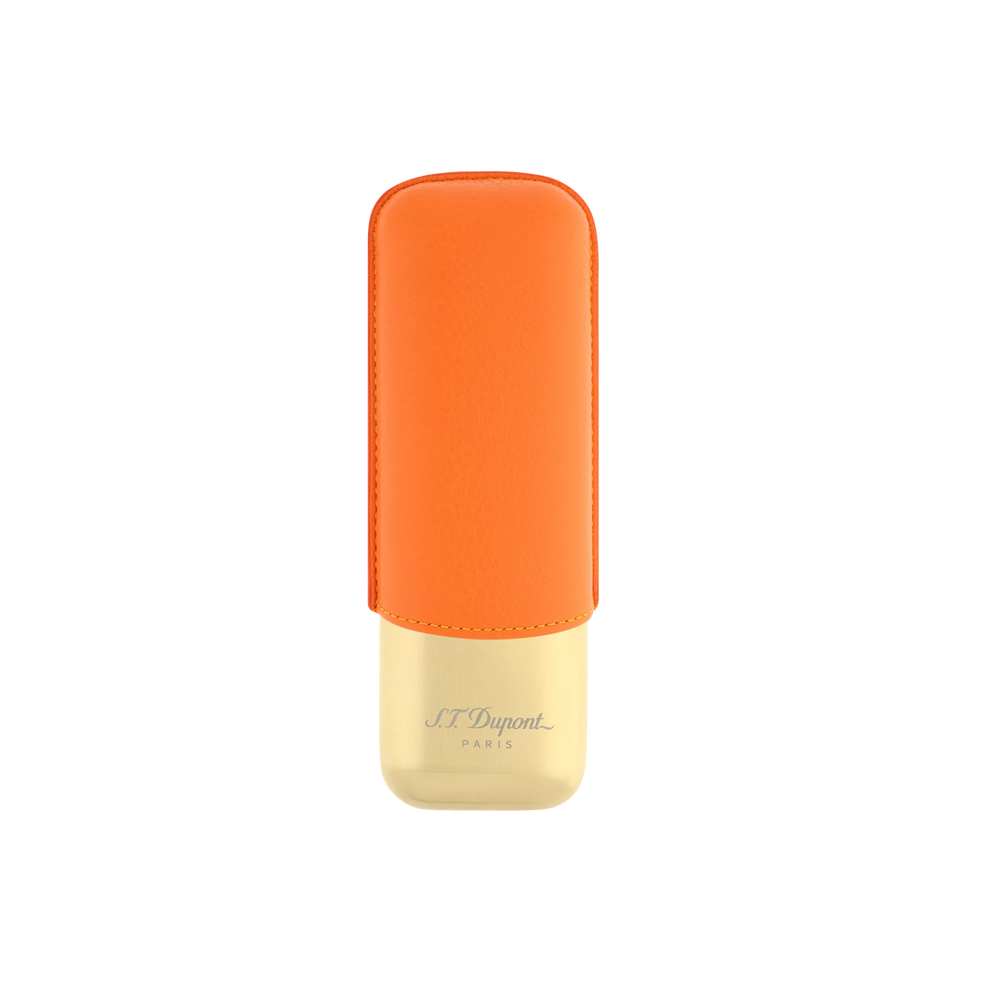 S.T. Dupont Orange Golden Double Cigar Case