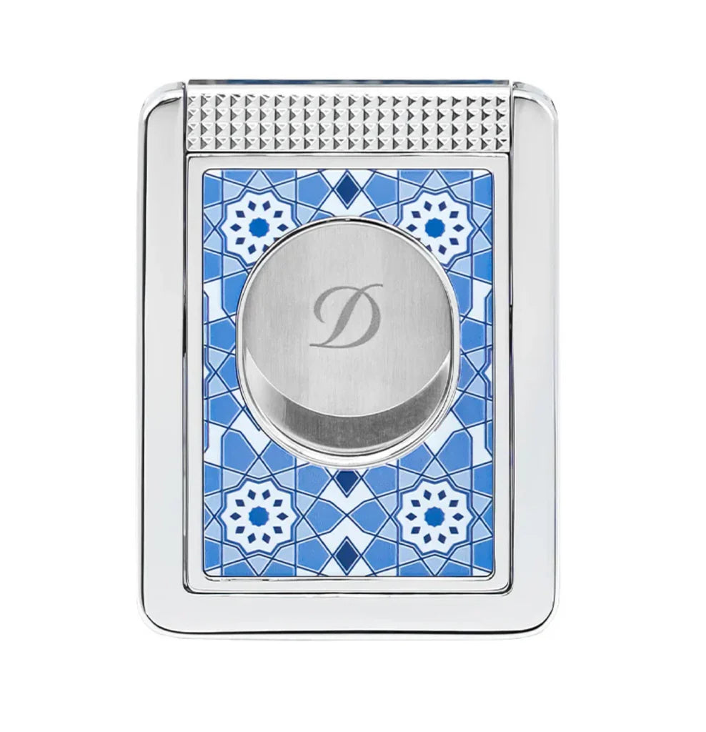 S.T Dupont Alhambra Cigar Cutter Stand in Blue with Chrome Finish