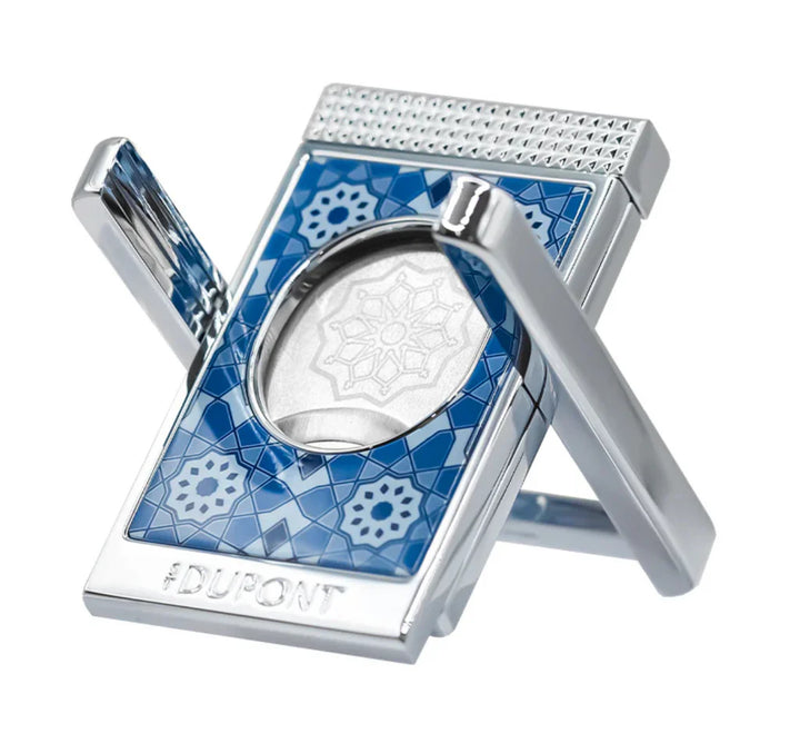 S.T Dupont Alhambra Cigar Cutter Stand in Blue with Chrome Finish