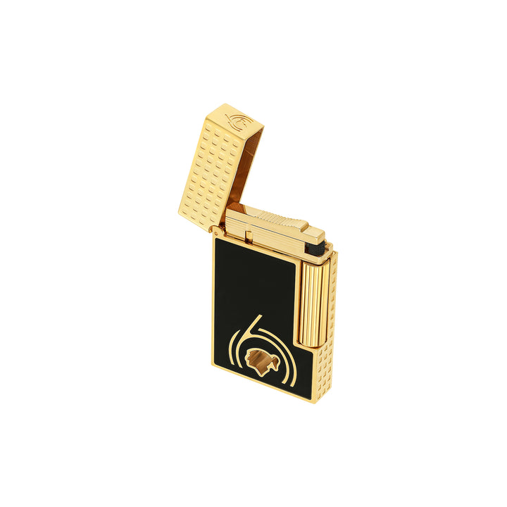 S.T. Dupont Cohiba 60th Anniversary Ligne 2 Cling lighter
Black lacquer Ligne 2 lighter with gold finishes
Luxury Cohiba lighter with double yellow flame
S.T. Dupont x Cohiba collector lighter
Ligne 2 Cling lighter with Cohiba checkerboard guilloché pattern