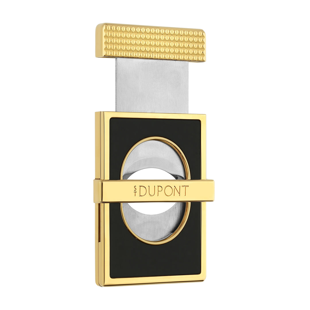 S.T. Dupont Cohiba 60th Anniversary slim cigar cutter
Black lacquer cigar cutter with gold finishes
Luxury Cohiba cigar cutter by S.T. Dupont
Cohiba 60th Anniversary cigar accessory
Premium slim cigar cutter with Cohiba logo