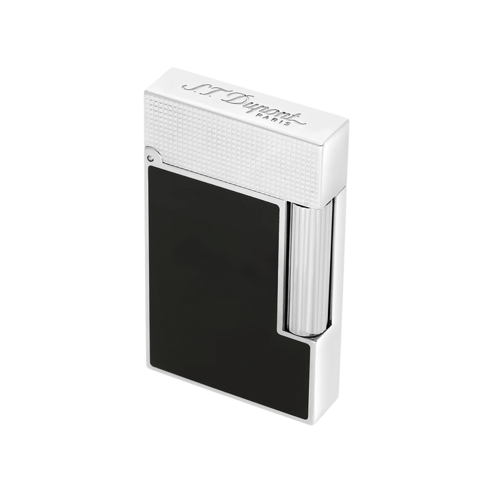 S.T Dupont Ligne 2 Lighter Matt Black &amp; Microdiamond Head Platinum
