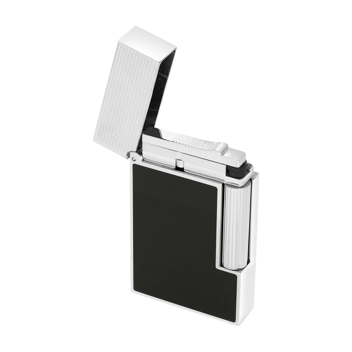 S.T Dupont Ligne 2 Lighter Matt Black &amp; Microdiamond Head Platinum