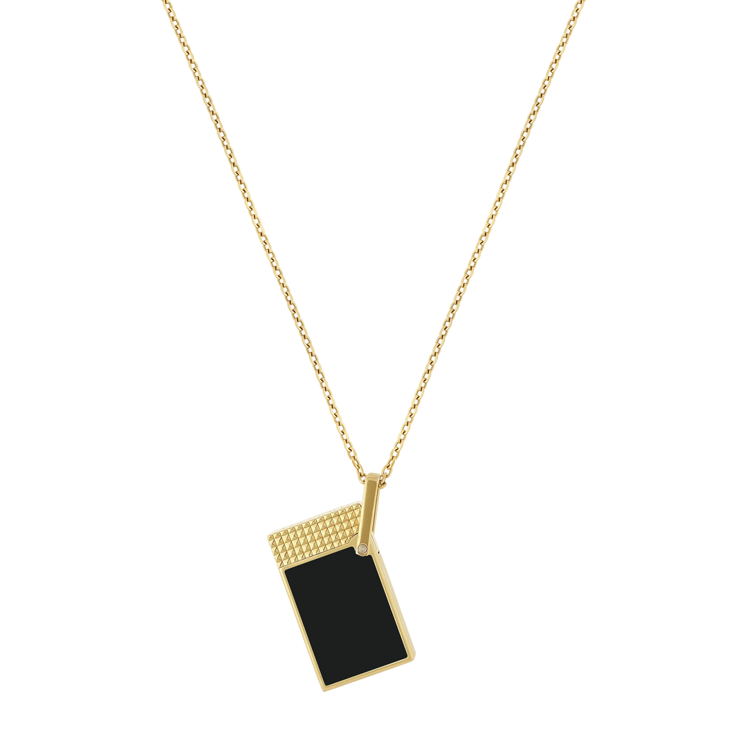 S.T Dupont Necklace Lighter Golden &amp; Black Lacquer