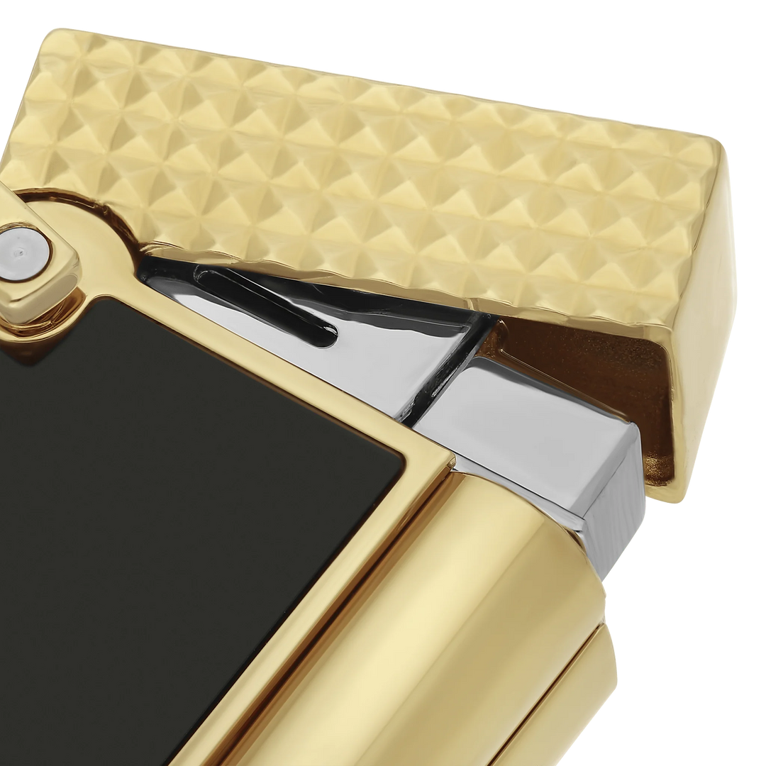 S.T Dupont Necklace Lighter Golden &amp; Black Lacquer