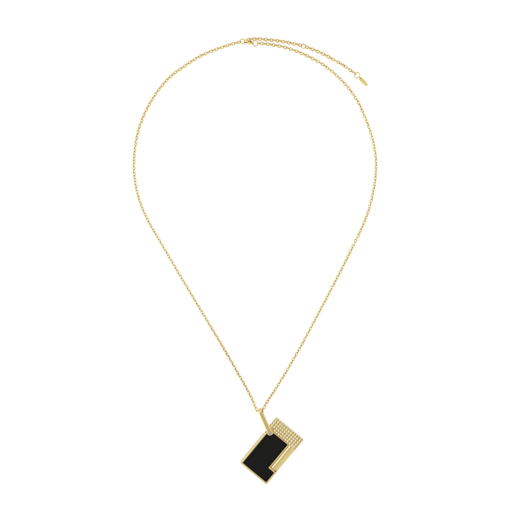 S.T Dupont Necklace Lighter Golden &amp; Black Lacquer