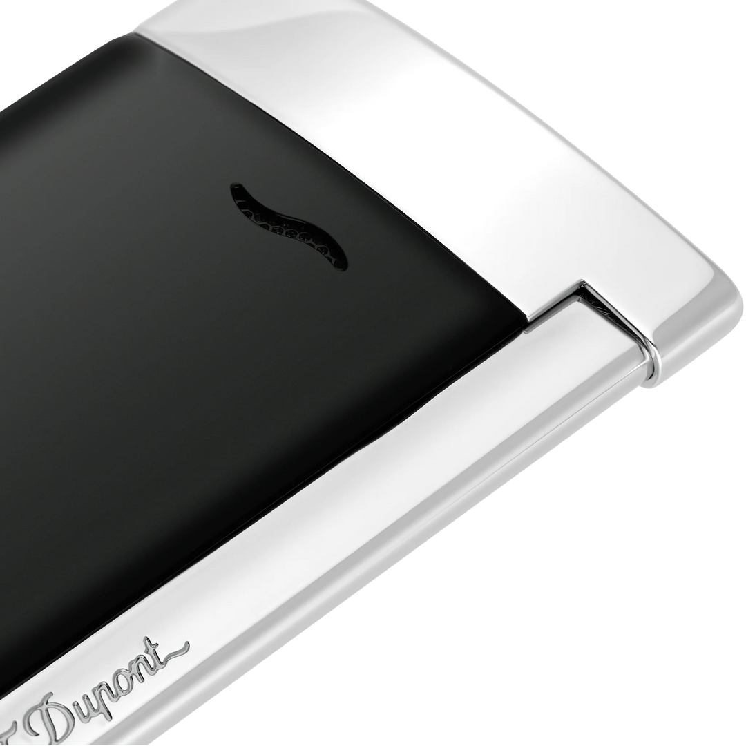 S.T Dupont Slim 7 Black and Chrome Finish Lighter