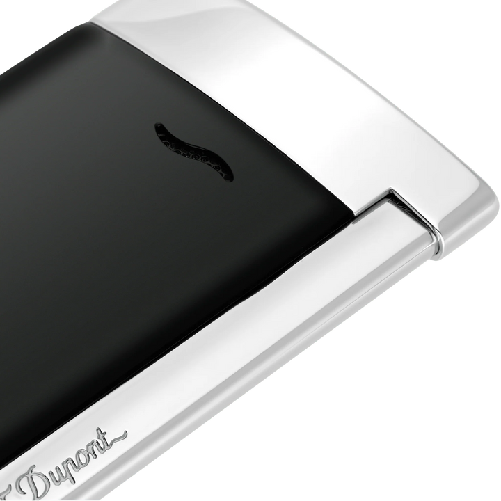 S.T Dupont Slim 7 Black and Chrome Finish Lighter