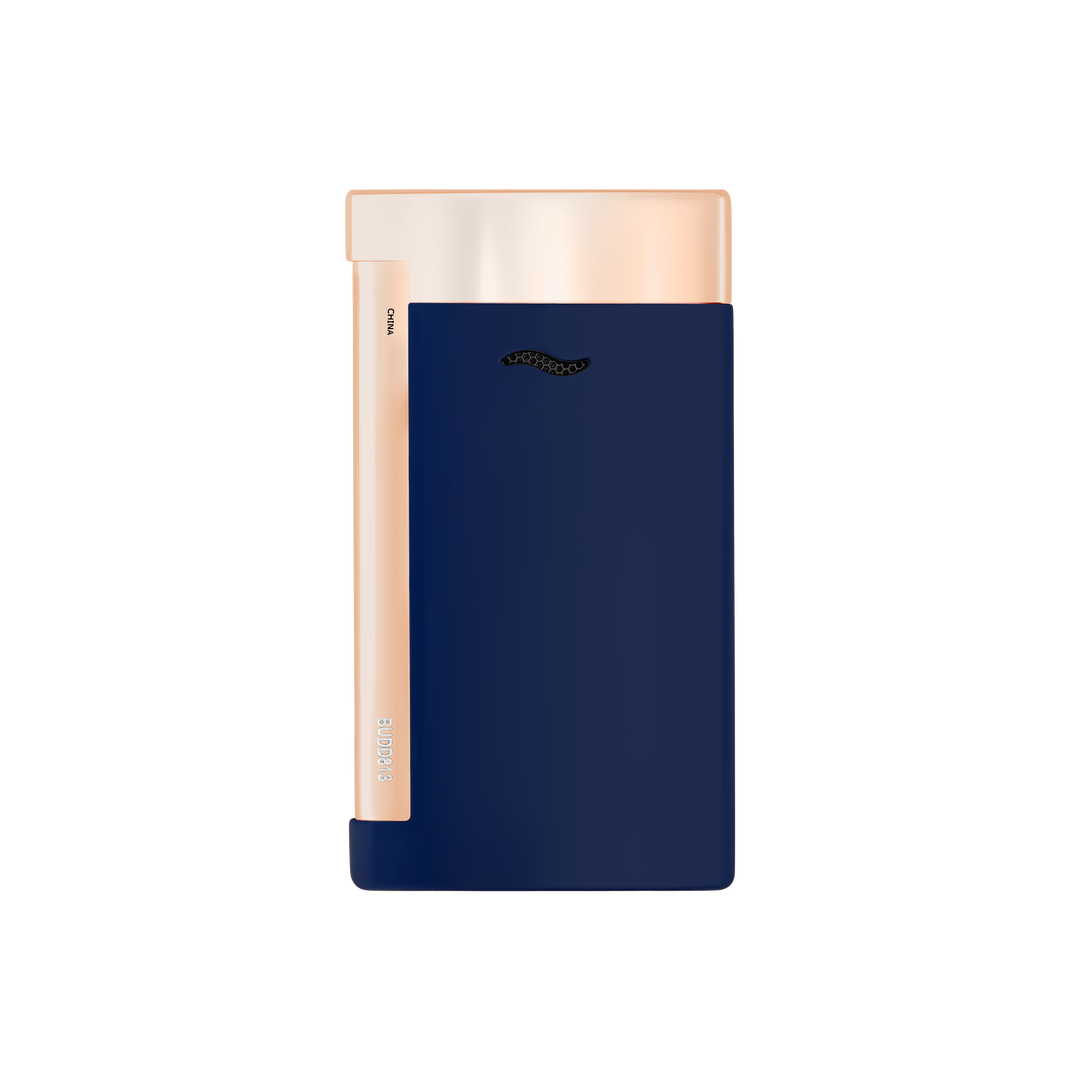 S.T Dupont Slim 7 Blue Lacquer &amp; Pink Gold Trim Cigar Lighter