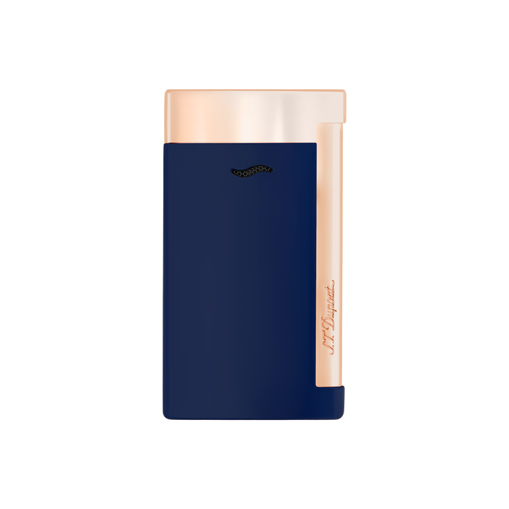 S.T Dupont Slim 7 Blue Lacquer &amp; Pink Gold Trim Cigar Lighter