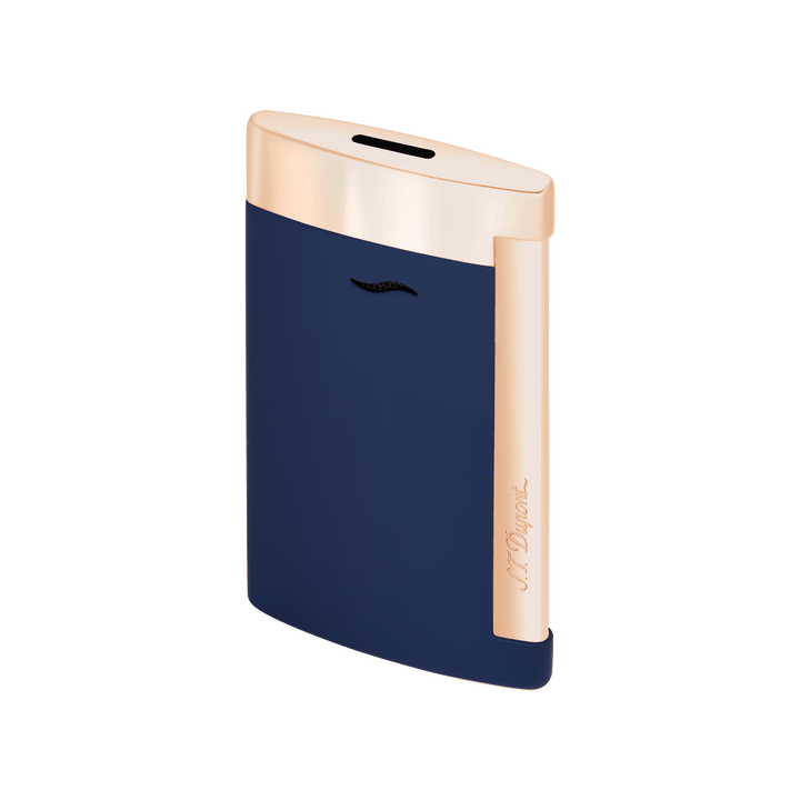 S.T Dupont Slim 7 Blue Lacquer &amp; Pink Gold Trim Cigar Lighter