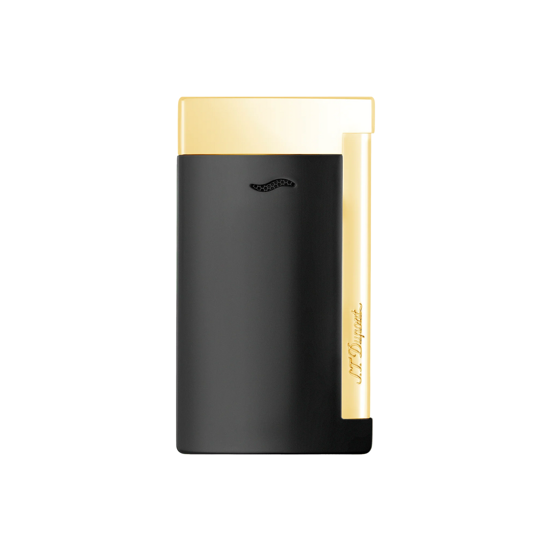 S.T Dupont Slim 7 Black Lacquer &amp; Gold Trim Cigar Lighter