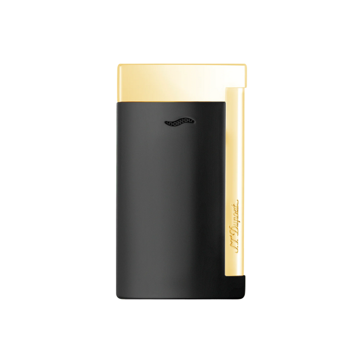 S.T Dupont Slim 7 Black Lacquer &amp; Gold Trim Cigar Lighter