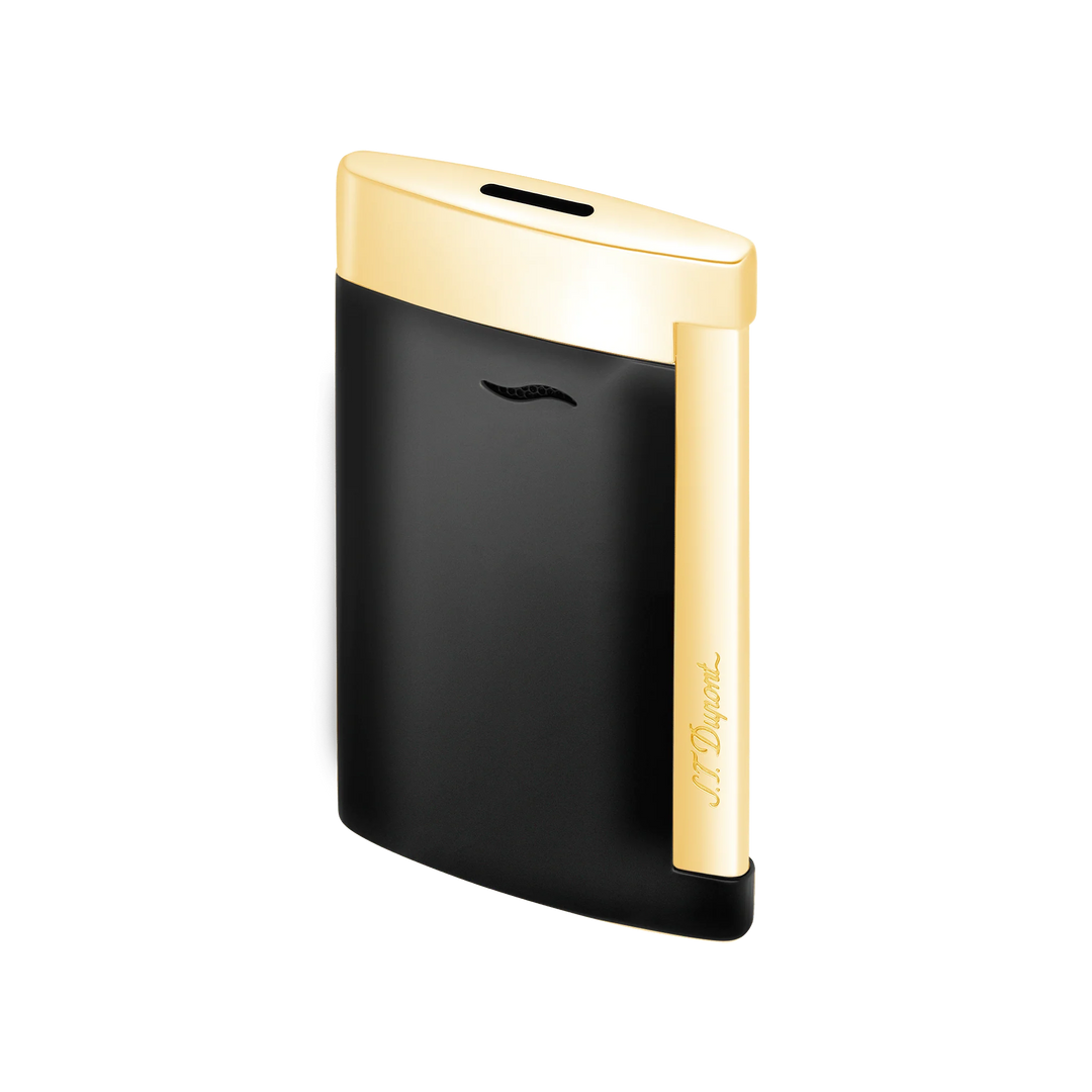 S.T Dupont Slim 7 Black Lacquer &amp; Gold Trim Cigar Lighter
