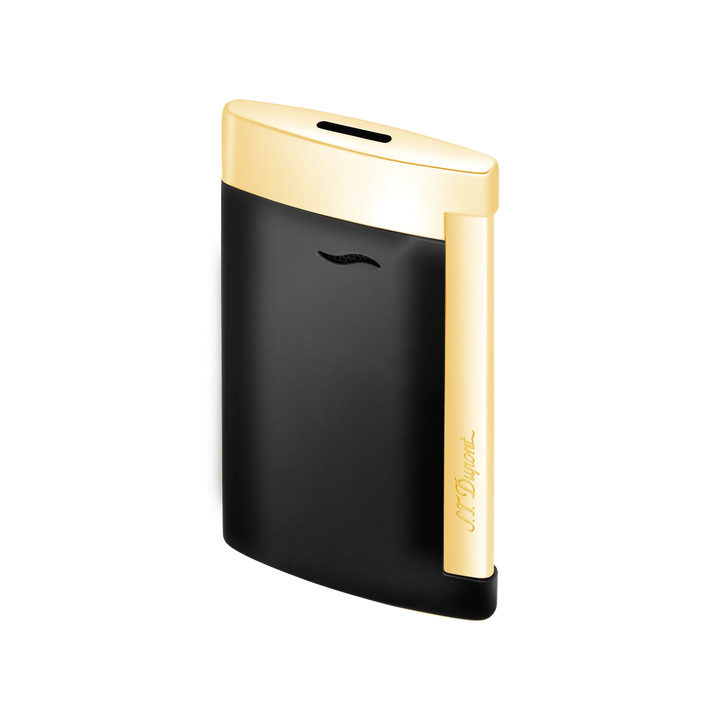 S.T Dupont Slim 7 Black Lacquer &amp; Gold Trim Cigar Lighter