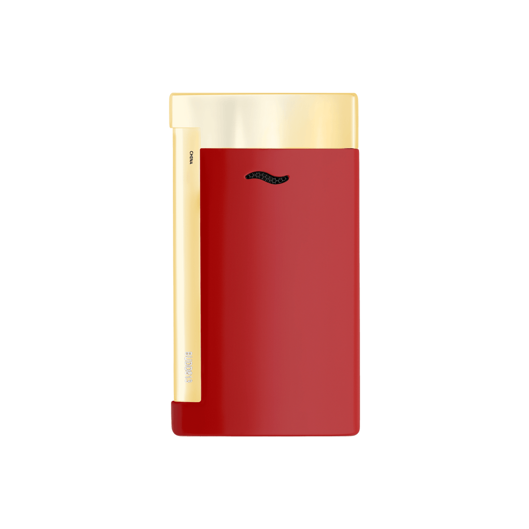 S.T Dupont Slim 7 Red Lacquer &amp; Gold Trim Cigar Lighter