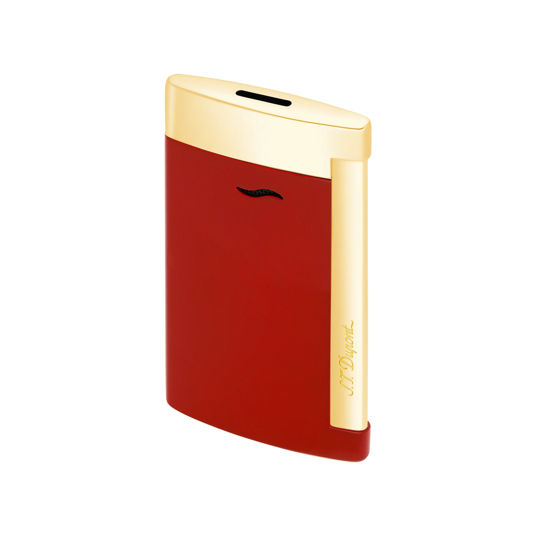 S.T Dupont Slim 7 Red Lacquer &amp; Gold Trim Cigar Lighter